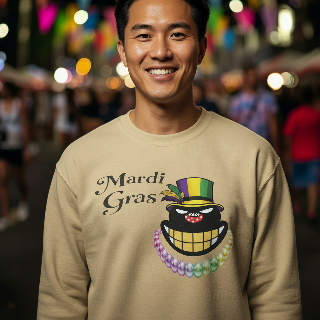 Mardi Gras Top Hat Crewneck Sweatshirt